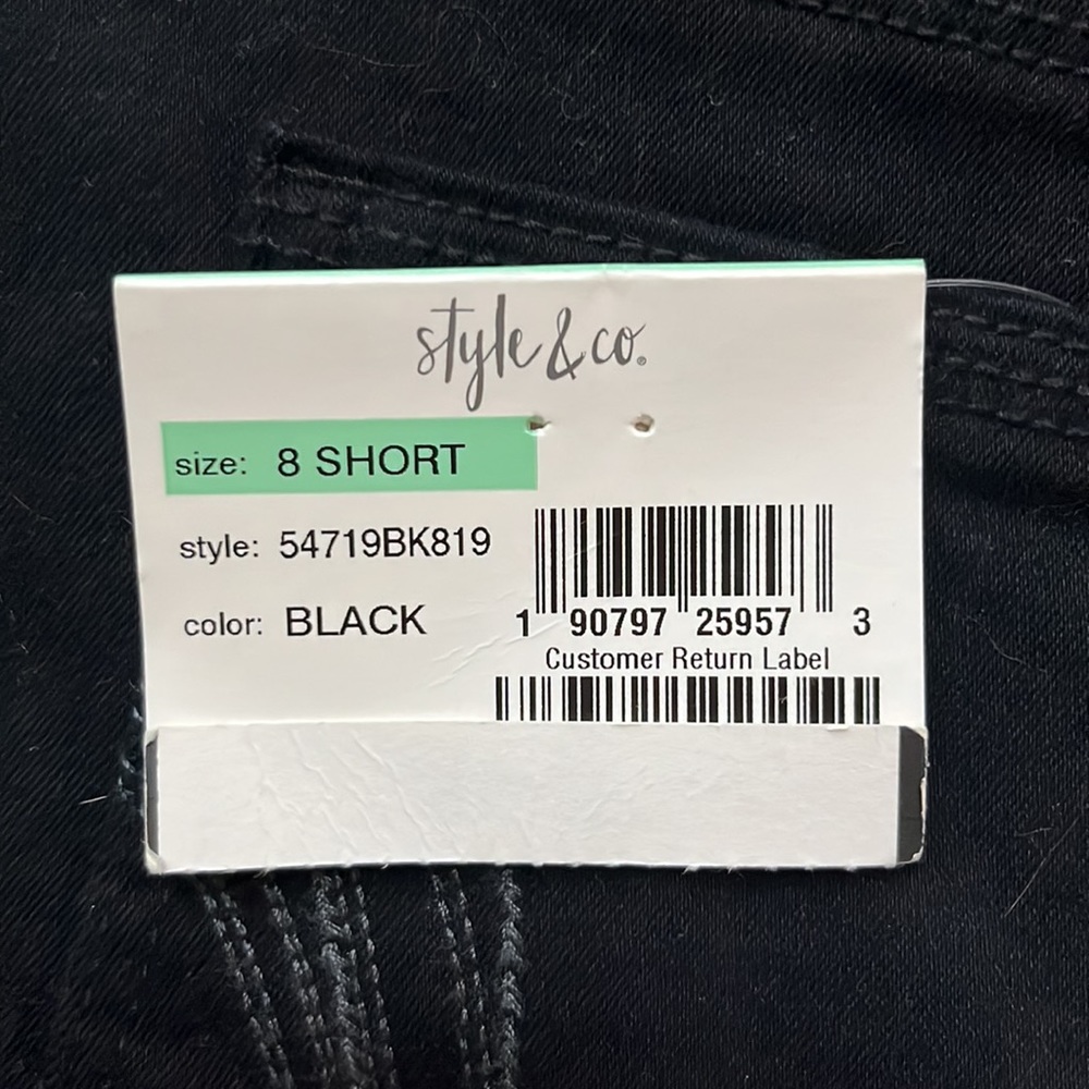 Style & Co Black Cotton Jeans NWT - Picture 6 of 8